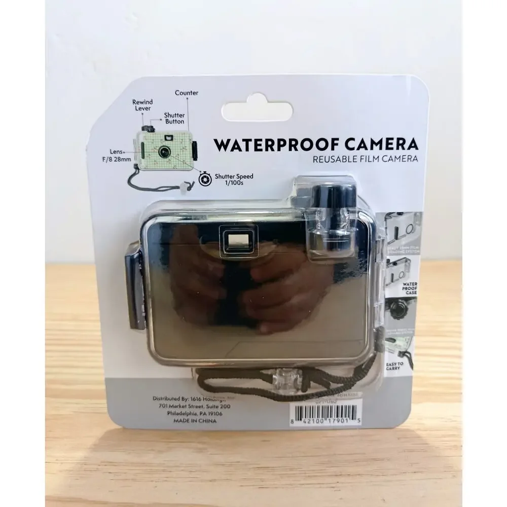 NEW Y2K Aesthetic Waterproof 35mm Reusable Film Camera Green Gingham Cherry